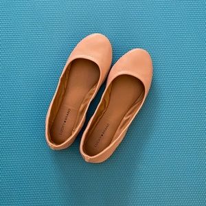Leather neutral ballet flats